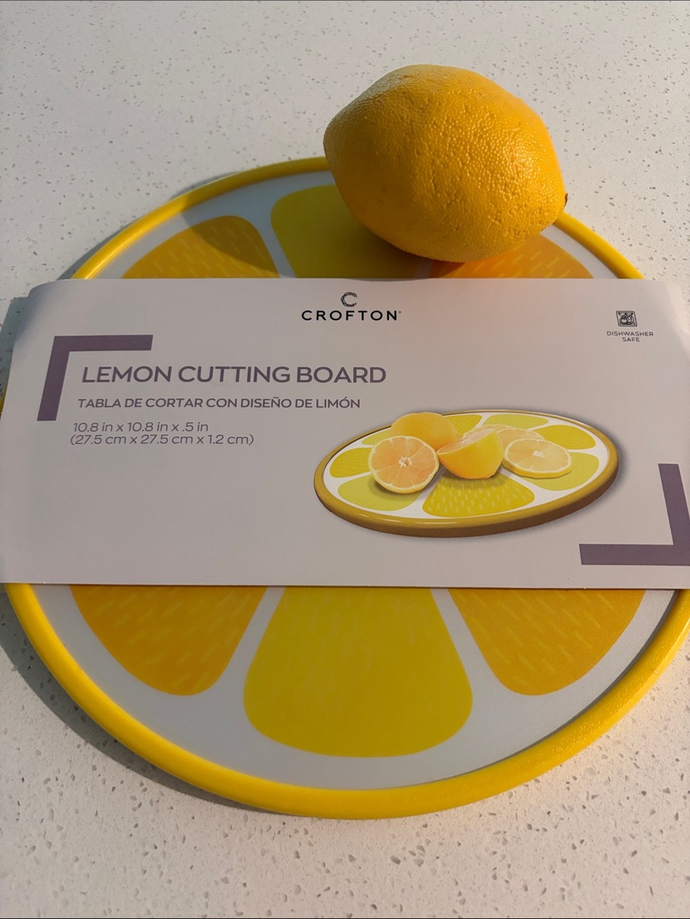 Crofton Lemon Design Cutting Board - Yellow